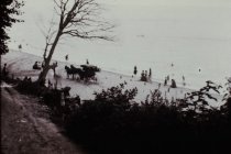 Looking down old beach road towards beach